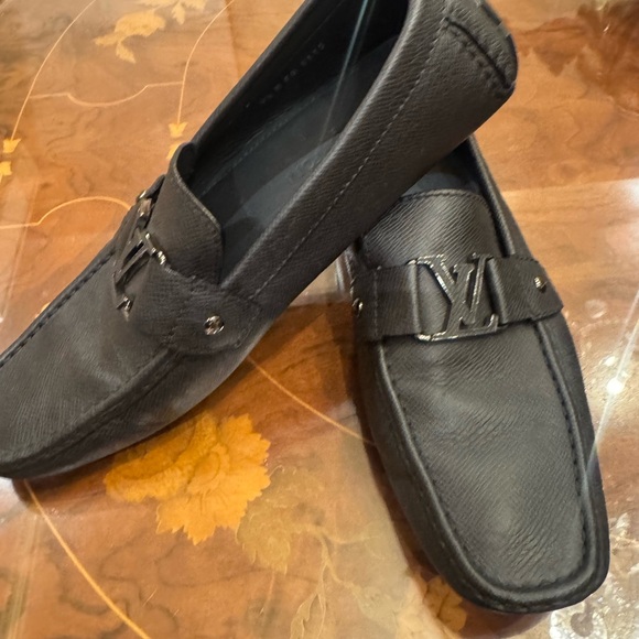 Louis Vuitton Men's leather Textured Black loafers Slip-Ons drivers shoes Sz 9.5 - Picture 13 of 16